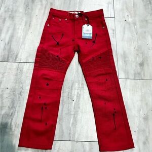 Red Splatter Paint Jeans